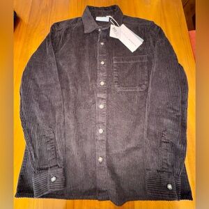 Plenum Studio Thick Chocolate Brown Corduroy Shirt/Shacket, Size M. NWT